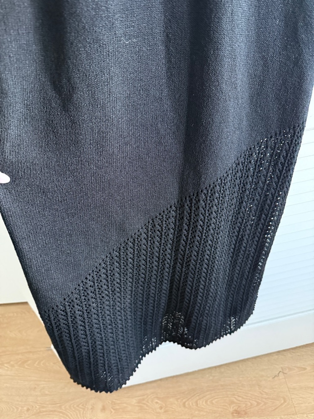 Black Long Sleeve Embellished Knit Dress - Picture 3 of 8